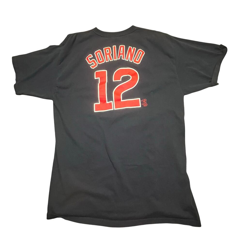 Majestic Chicago Cubs Soriano #12 Blue T Shirt Men 2XL MLB Baseball Graphic